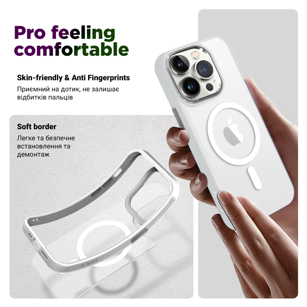Чохол до мобільного телефона Armorstandart Unit MagSafe Apple iPhone 15 Pro Matte Clear Silver (ARM69349) - зображення 2