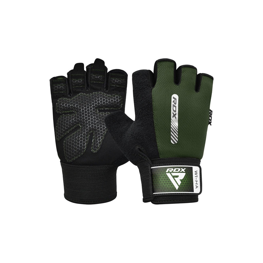 Рукавички для фітнесу RDX W1 Half Army Green Plus M (WGA-W1HA-M+) - зображення 1