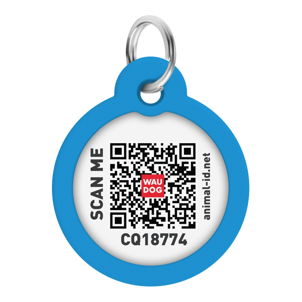 Адресник для тварин WAUDOG Smart ID з QR паспортом "Градієнт блакитний", коло 25 мм (225-4036) - изображение 3