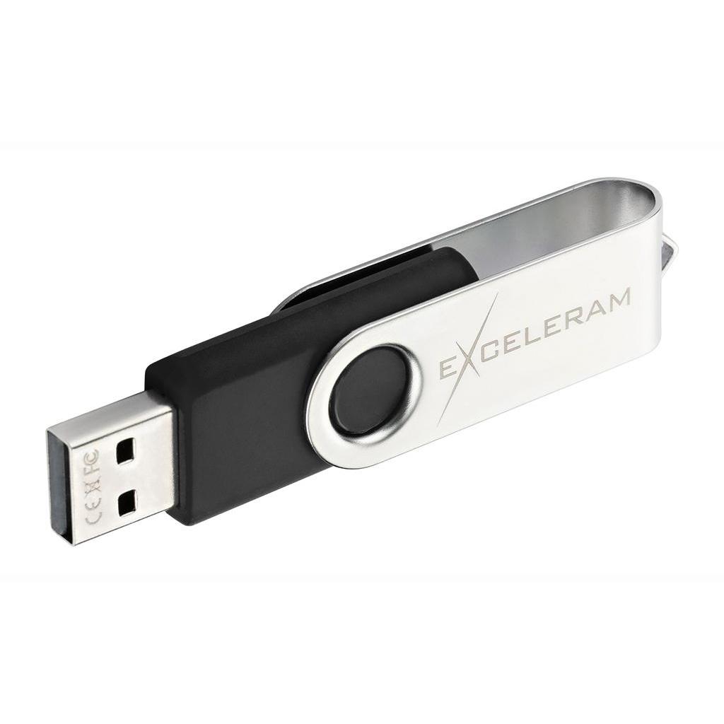 USB флеш накопичувач eXceleram 64GB P1 Series Silver/Black USB 2.0 (EXP1U2SIB64) - зображення 5