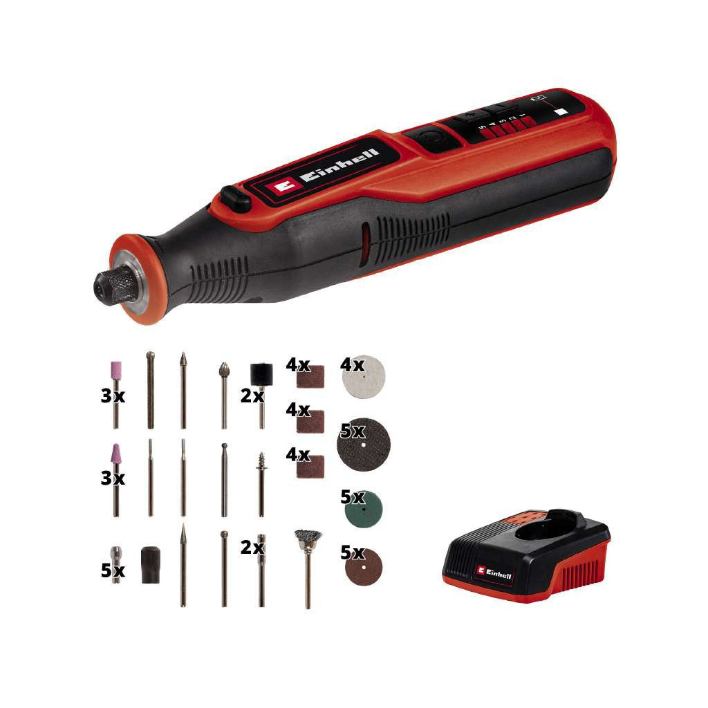 Гравер Einhell TE-MT 7.2LI 7.2В, 5500-26000об/хв, 51 насадка, 1.2кг (4419330) - зображення 3