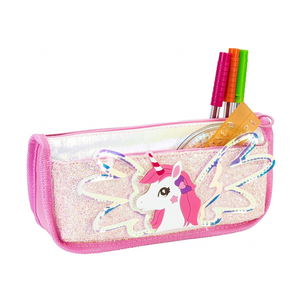 Пенал Cool For School з блискітками 2 відділення рожевий (CF87064) - зображення 2