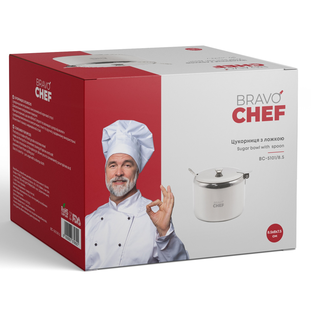 Цукорниця Bravo Chef з ложкою 8.5 см (BC-5101/8.5) - изображение 3