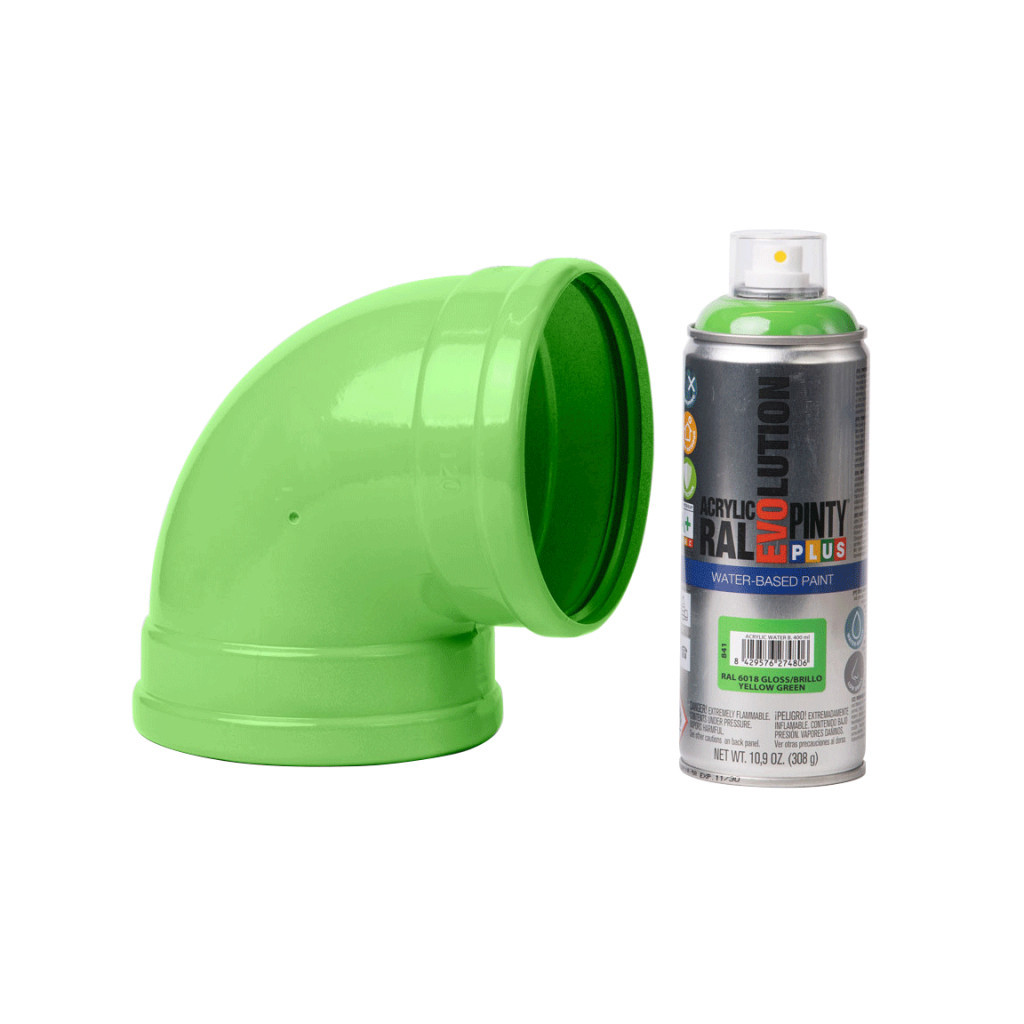 Фарба-аерозоль Pintyplus на водній основі Evolution Ral 6018, Салатовий, глянцевий 400 мл (8429576274806) - зображення 2