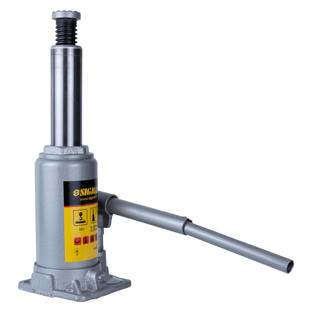 Домкрат Sigma гідравлічний пляшковий 10т H 200-385мм (6106101) - изображение 3