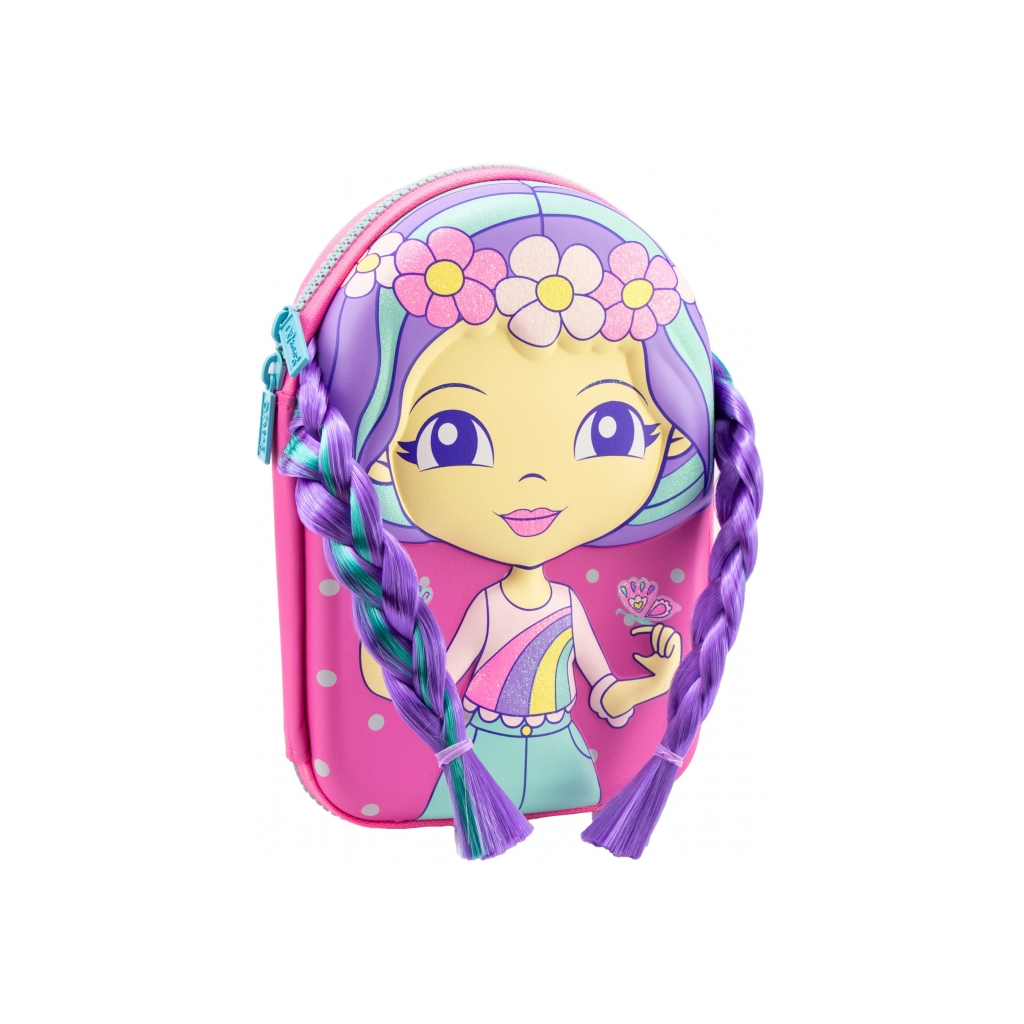 Пенал Cool For School Об'ємний 4D Із зачіскою 1 відділення Червоно-рожевий (QT-5731-Rose Red) - изображение 1