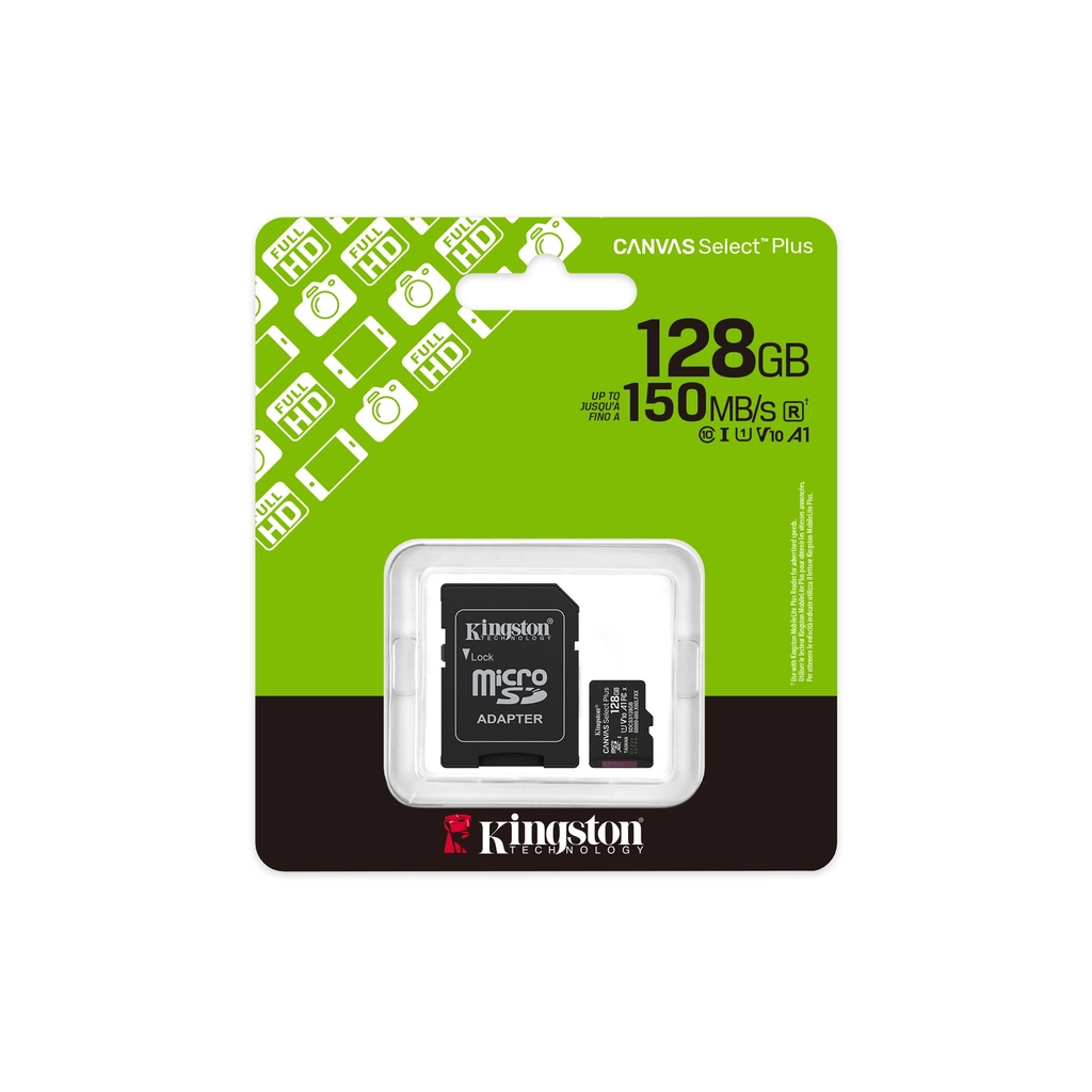 Карта пам'яті Kingston 128GB (з SD адаптером) Class 10 UHS-I U1 V10 A1 (SDCS3/128GB) - изображение 3