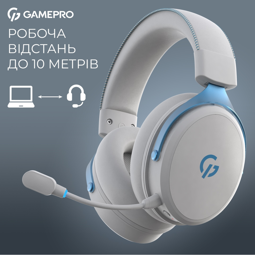 Навушники GamePro Asgard Skadi Wireless White/Blue (HSW191WB) - зображення 8