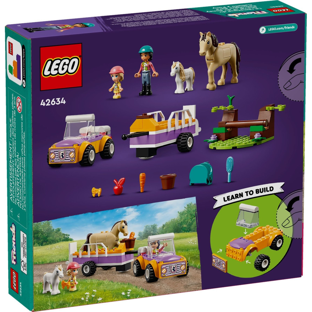 Конструктор LEGO Friends Причіп для коня й поні 105 деталей (42634) - зображення 4