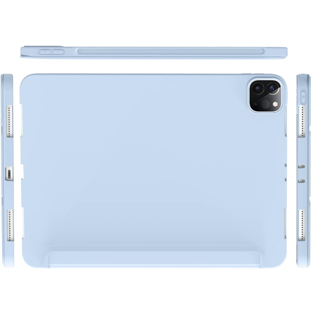 Чохол до планшета BeCover Tri Fold Soft TPU Silicone Apple iPad Pro 12.9 2020/2021/2022 Light Blue (711737) - зображення 2