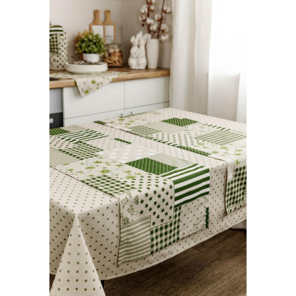 Скатертина Прованс Горох зелений Господиня 120х136 см (4823093451049) - зображення 3