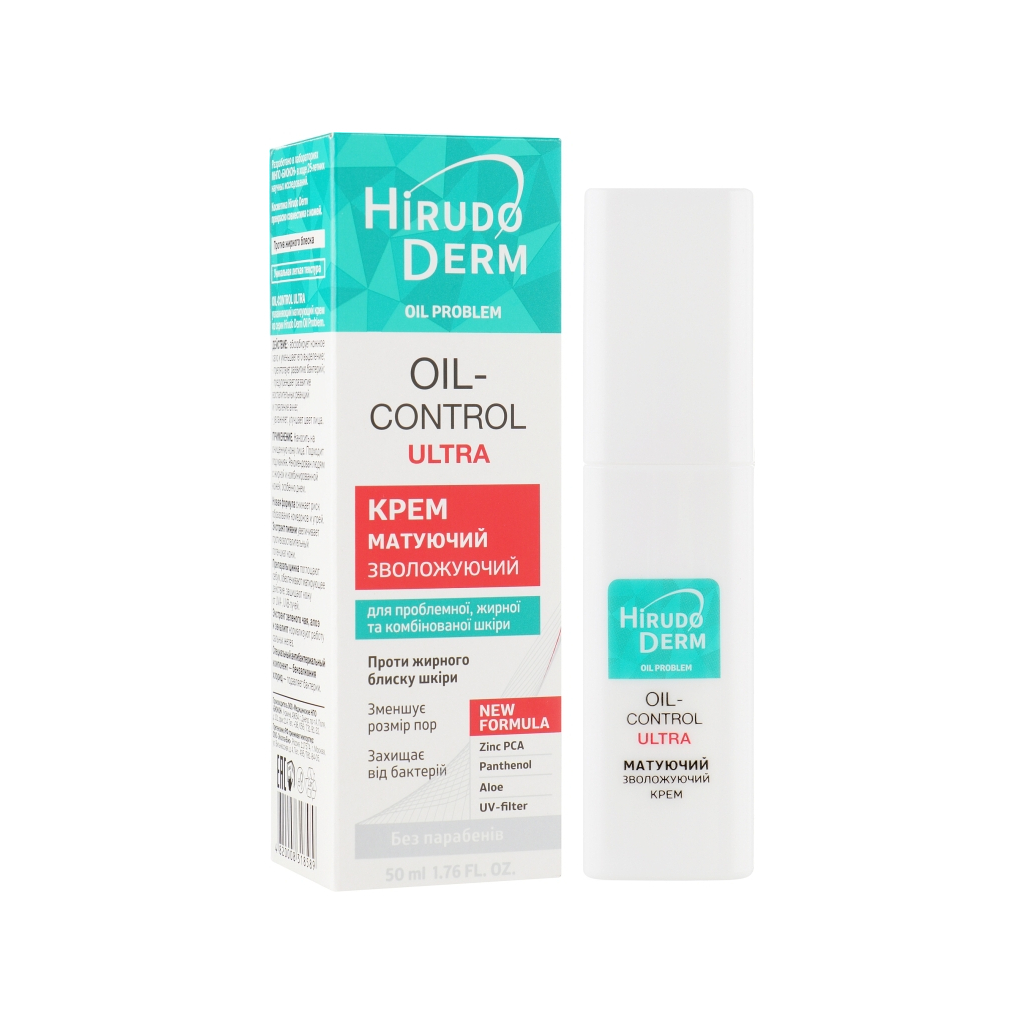Крем для обличчя Біокон Hirudo Derm Oil Problem Oil-Control Ultra Зволожувальний матувальний 50 мл (4820008318589) - зображення 1