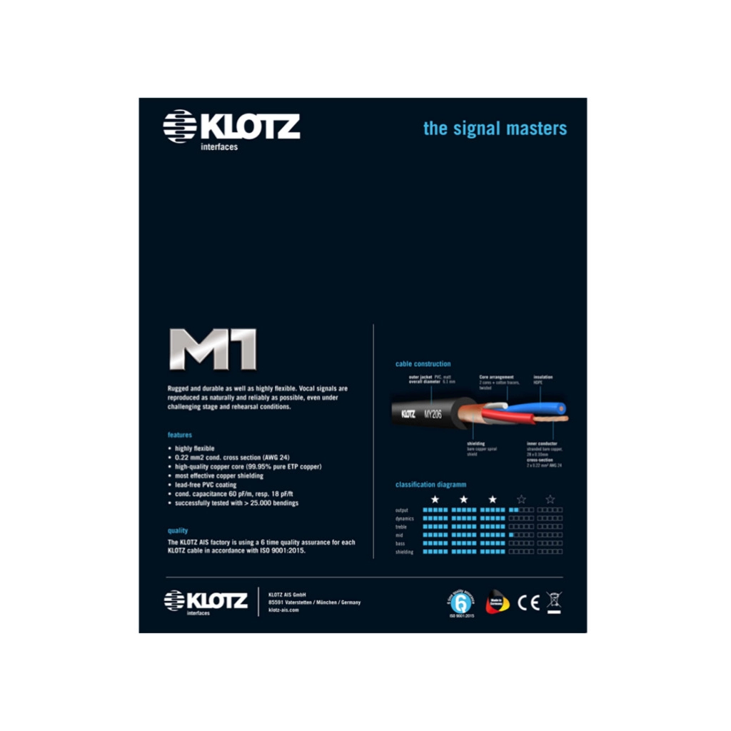 Мікрофонний кабель Klotz M1 Prime Microphone Cable 1.5 m (228267) - picture 3