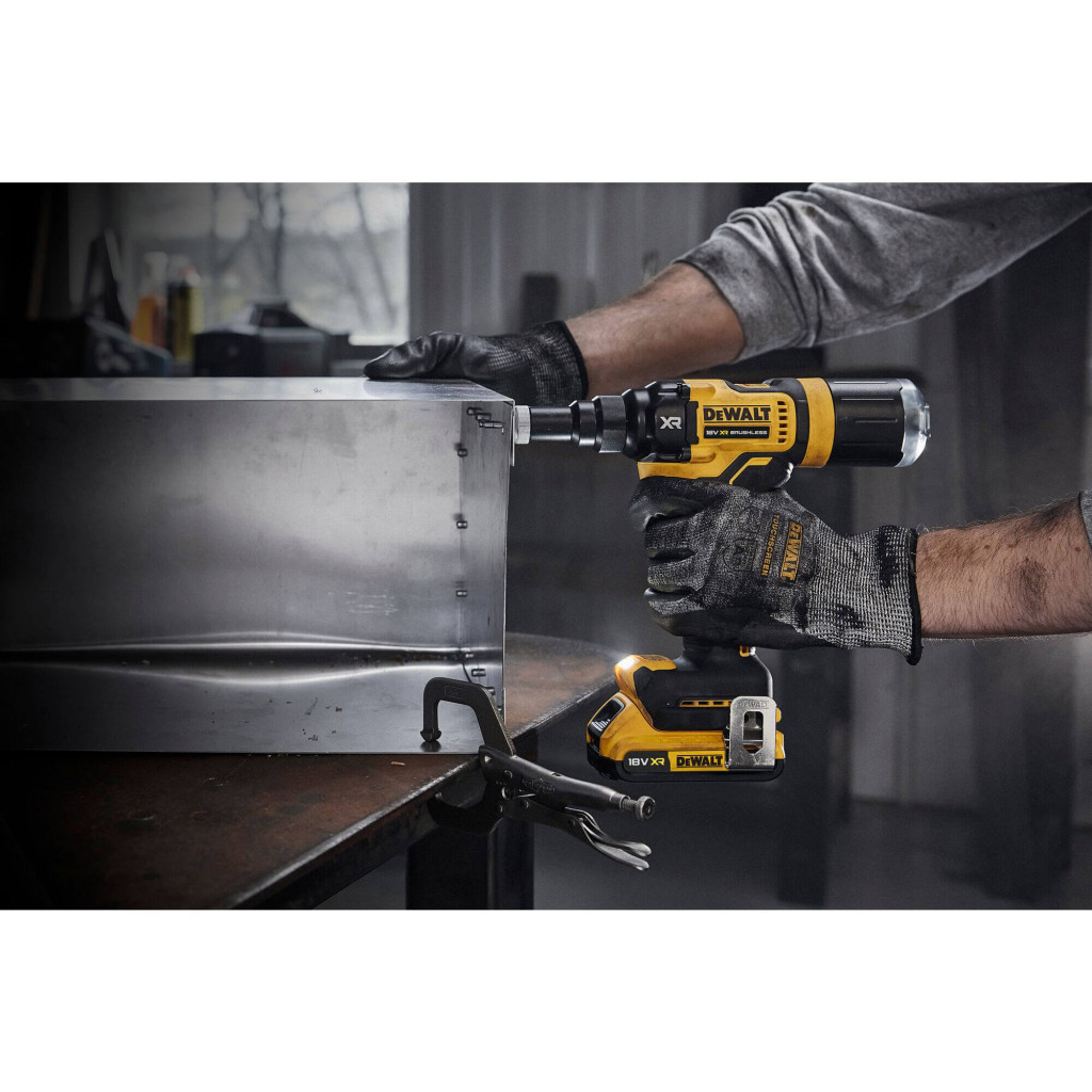 Заклепувальник DeWALT 18 В XR Li-Ion, 10 kN, d.закл.=2.4-4.8 мм (без АКБ та ЗП) (DCF403NT) - изображение 8