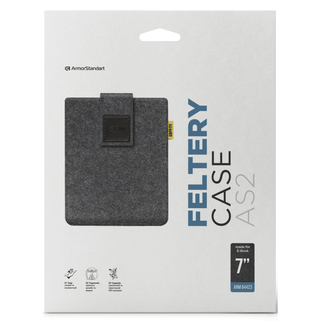 Чохол до електронної книги Armorstandart Feltery AS2 для E-Book 7 Black (ARM84423) - зображення 2