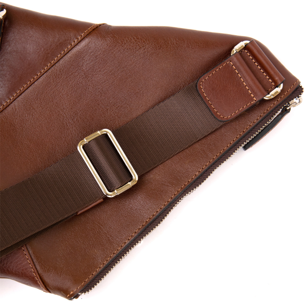 Сумка Grande Pelle Шкіряна через плече Коричнева (11358) - зображення 7