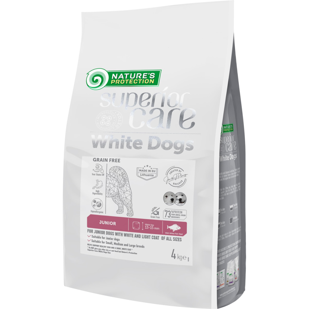 Сухий корм для собак Nature's Protection Superior Care White Dogs Grain Free White Fish Junior All Sizes 4 кг (NPSC47596) - зображення 1