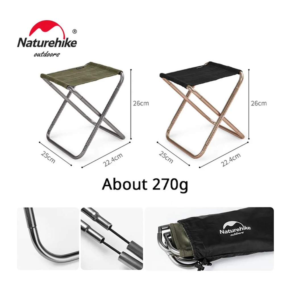 Стілець складаний Naturehike Easy Wild NH17Z012-L, зелений (6927595721384) - зображення 3