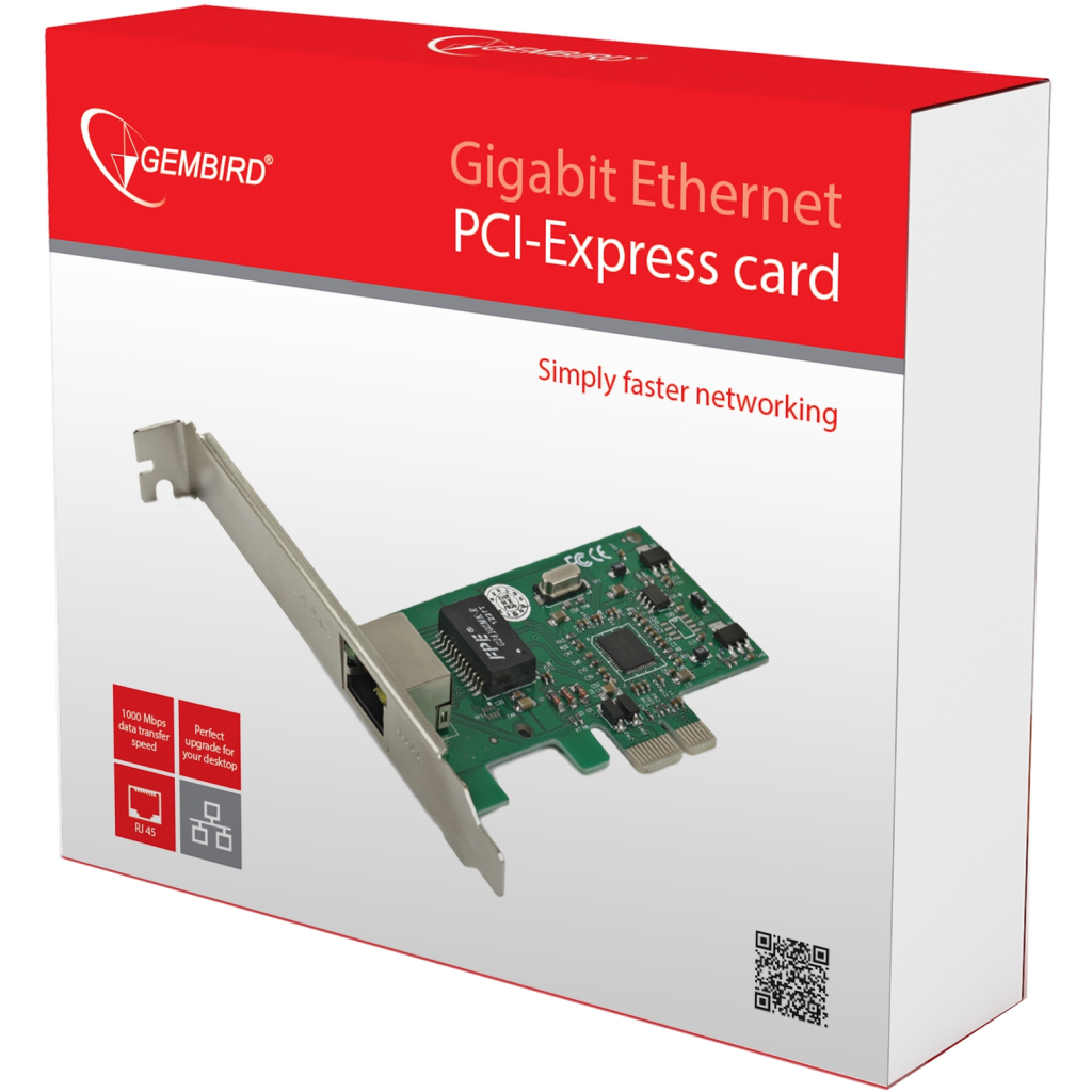 Мережева карта 1000 Base-TX PCI-E Realtek Gembird (NIC-GX1) - зображення 2