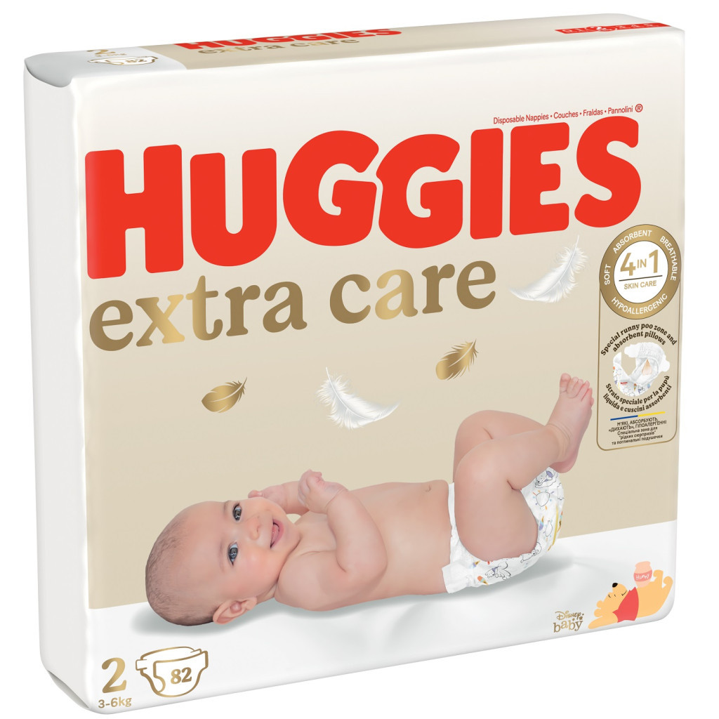 Підгузки Huggies Extra Care 2 (3-6 кг), 82 шт (5029053578088) - изображение 2