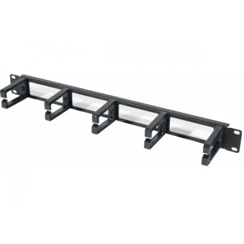 Кабельний організатор Hypernet 19" 1U 5 пластиковых колец, сквозное отверстие, металл (CM-5HP) - зображення 1