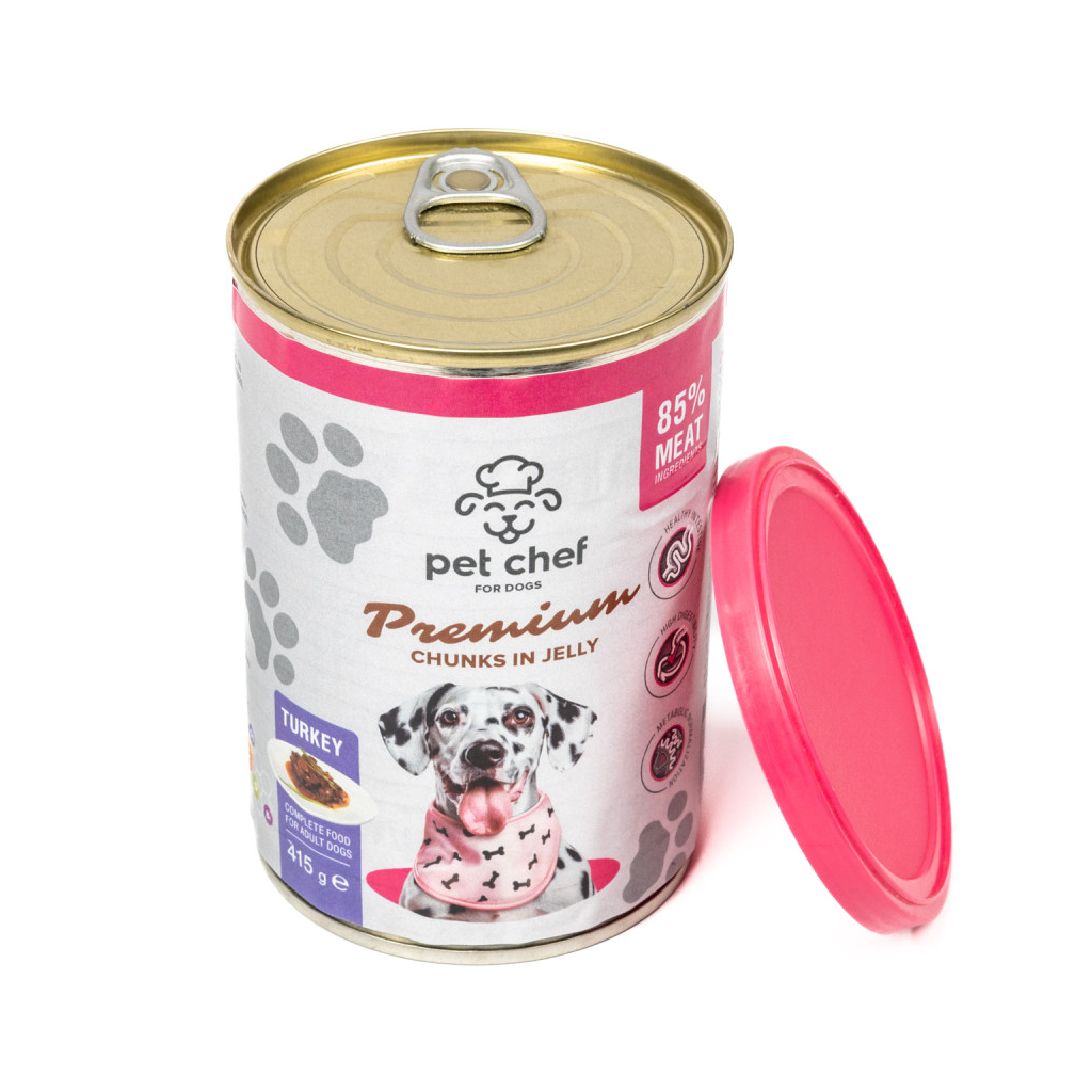 Вологий корм для собак Pet Chef З індичкою 415 г (4820255193601) - зображення 5