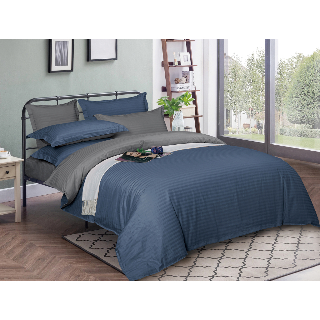 Постільна білизна MirSon Satin Stripe 30-0020 + 30-0011 Sumburey 175х210 Двоспальна (2200005265093) - зображення 1