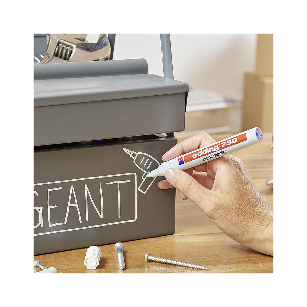 Маркер Edding Paint 2-4 мм круглий чорний (e-750/01) - зображення 3