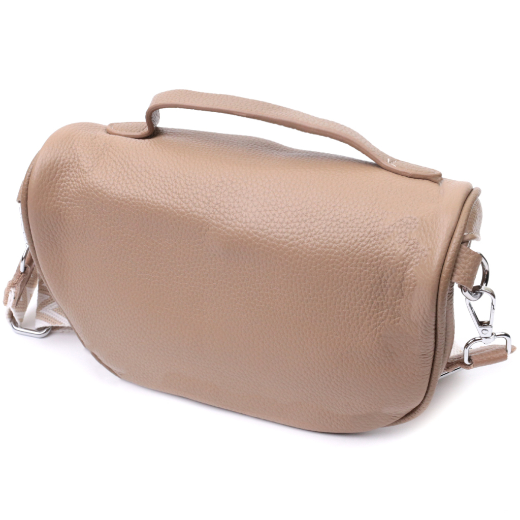 Сумка Vintage Через плече з натуральної шкіри Бежева (22657) - зображення 2