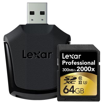 Карта пам'яті Lexar 64GB SDXC class 10 UHS-II U3 (LSD64GCRBEU2000R) - зображення 1