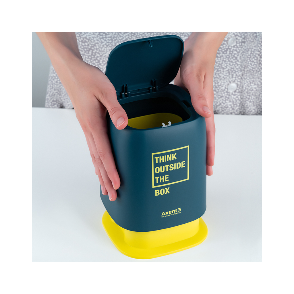 Кошик для паперів Axent Настільний контейнер для сміття, прямокутний, синій індіго (2133-47-A) - изображение 7