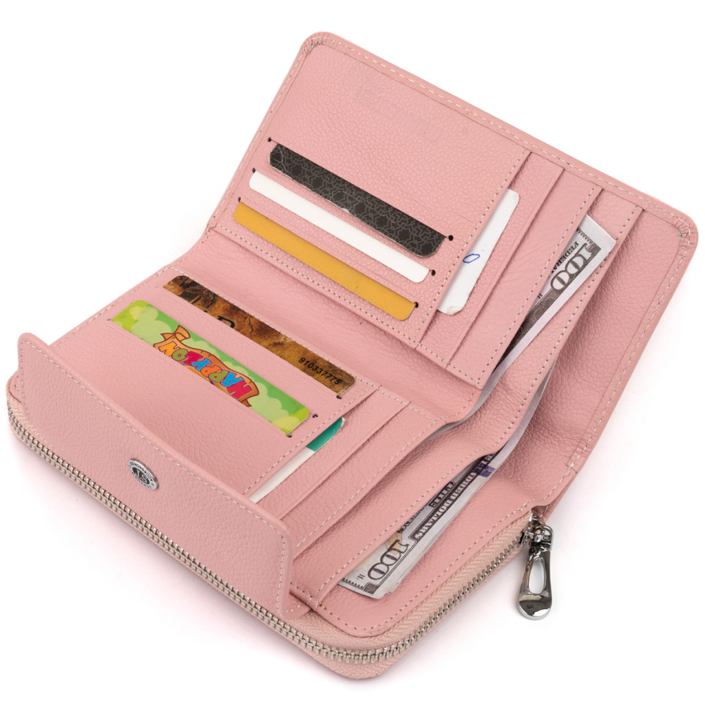 Гаманець ST Leather Зі шкіри Рожевий (19344) - зображення 3