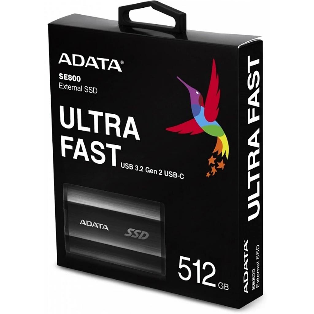Накопичувач SSD USB 3.2 512GB ADATA (ASE800-512GU32G2-CBK) - изображение 5