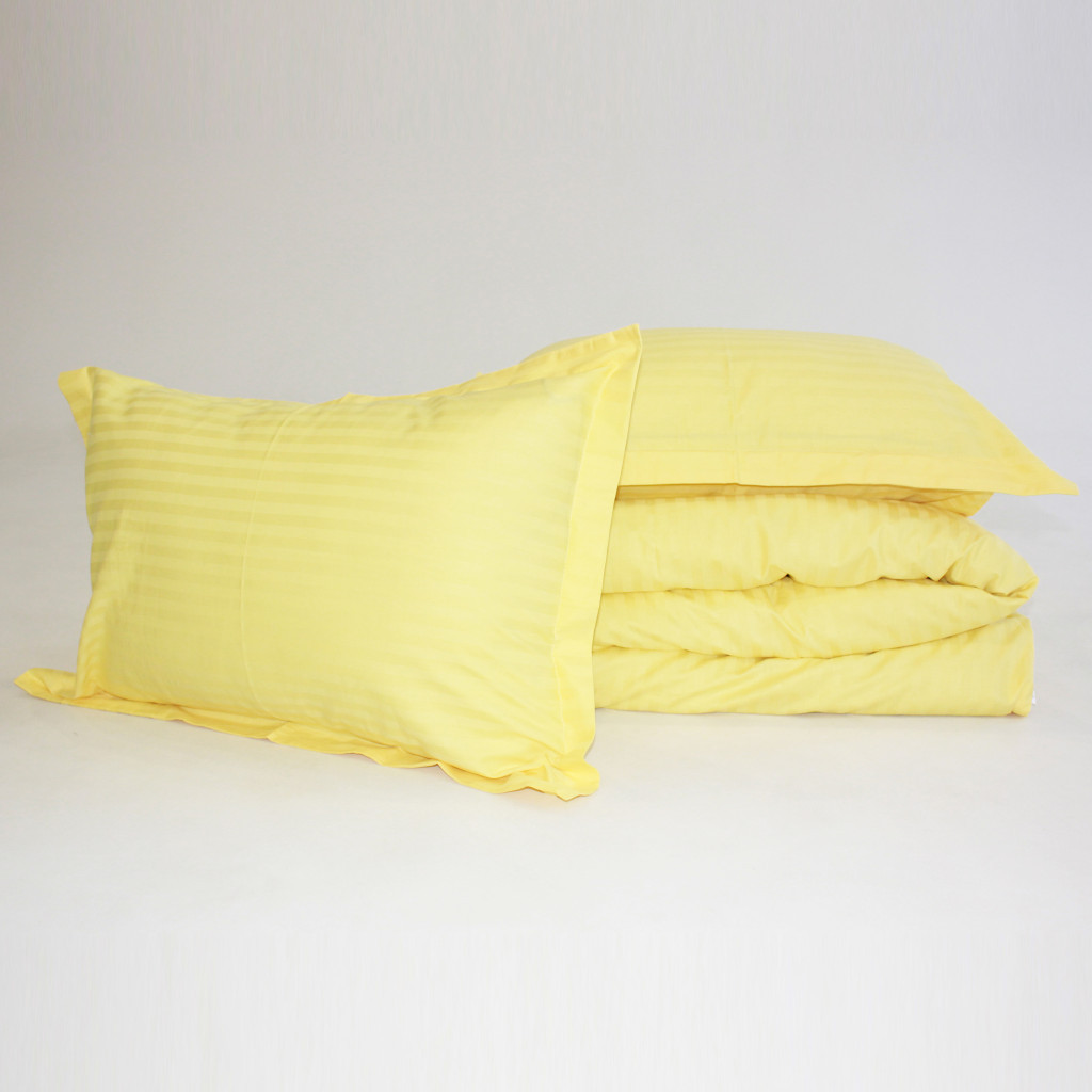 Постільна білизна MirSon Satin Stripe 30-0003 Intense Yellow 160х220 Сімейна (2200005248232) - зображення 9