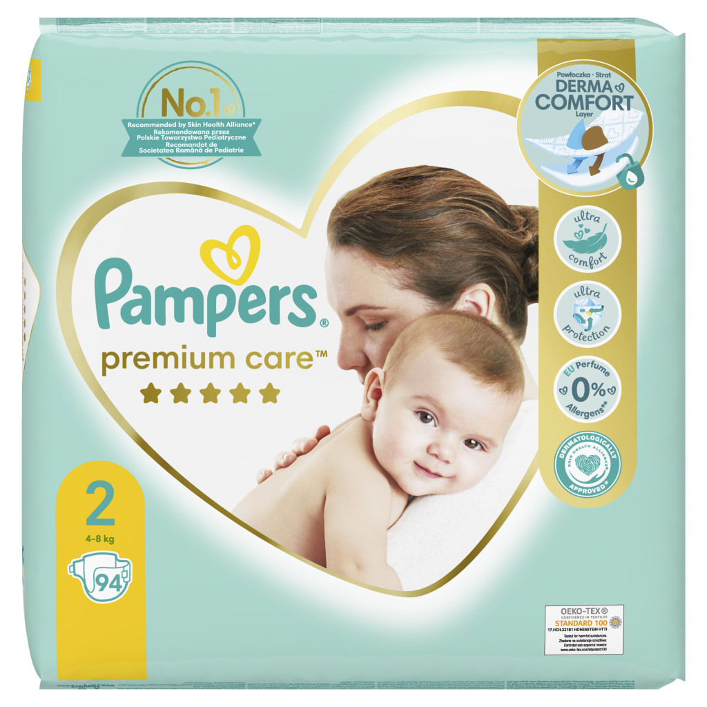 Підгузки Pampers Premium Care Mini Розмір 2 (4-8 кг) 94 шт (8001841104911) - зображення 2