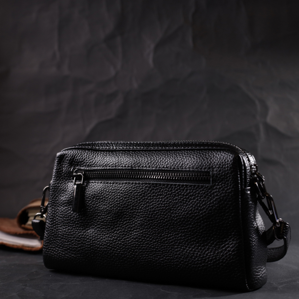 Сумка Vintage Жіноча з м'якої натуральної шкіри Чорна (22375) - зображення 8