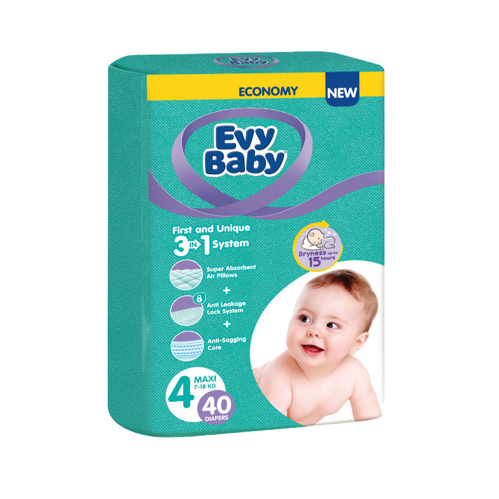 Підгузки Evy Baby Maxi Twin 7-18 кг 40 шт (8683881000028) - зображення 1