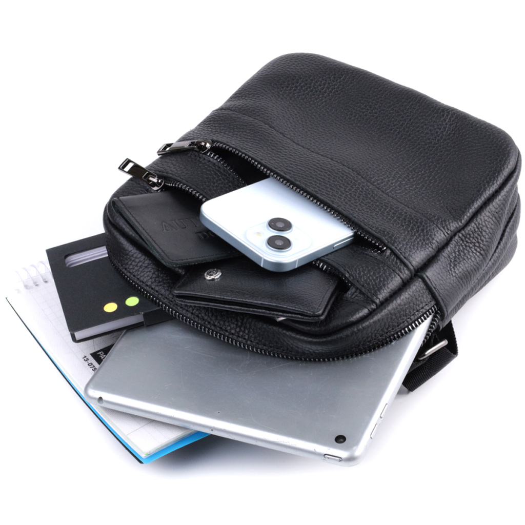 Сумка Shvigel З зернистої натуральної шкіри Чорна (22847) - зображення 8