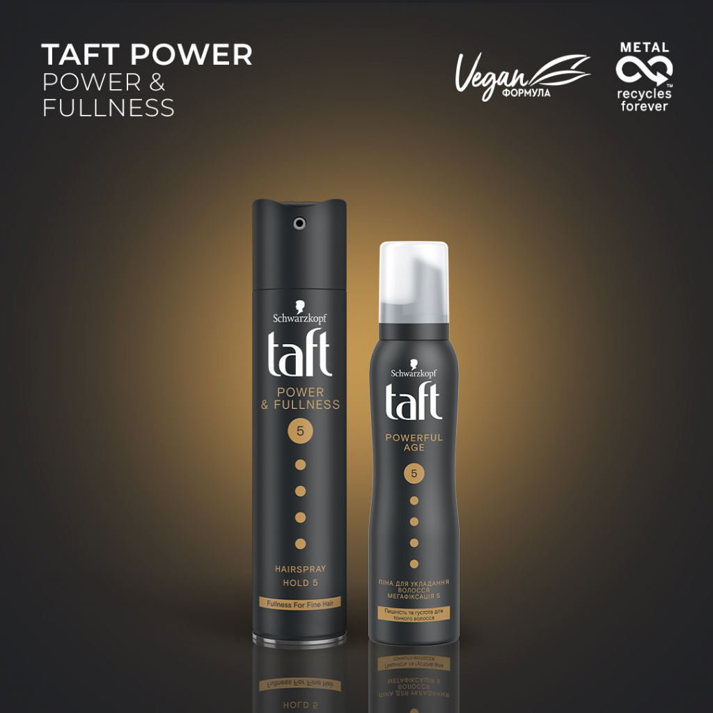 Пінка для волосся Taft Power Сила кератину Мегафіксація 5 150 мл (4015001003390) - зображення 2