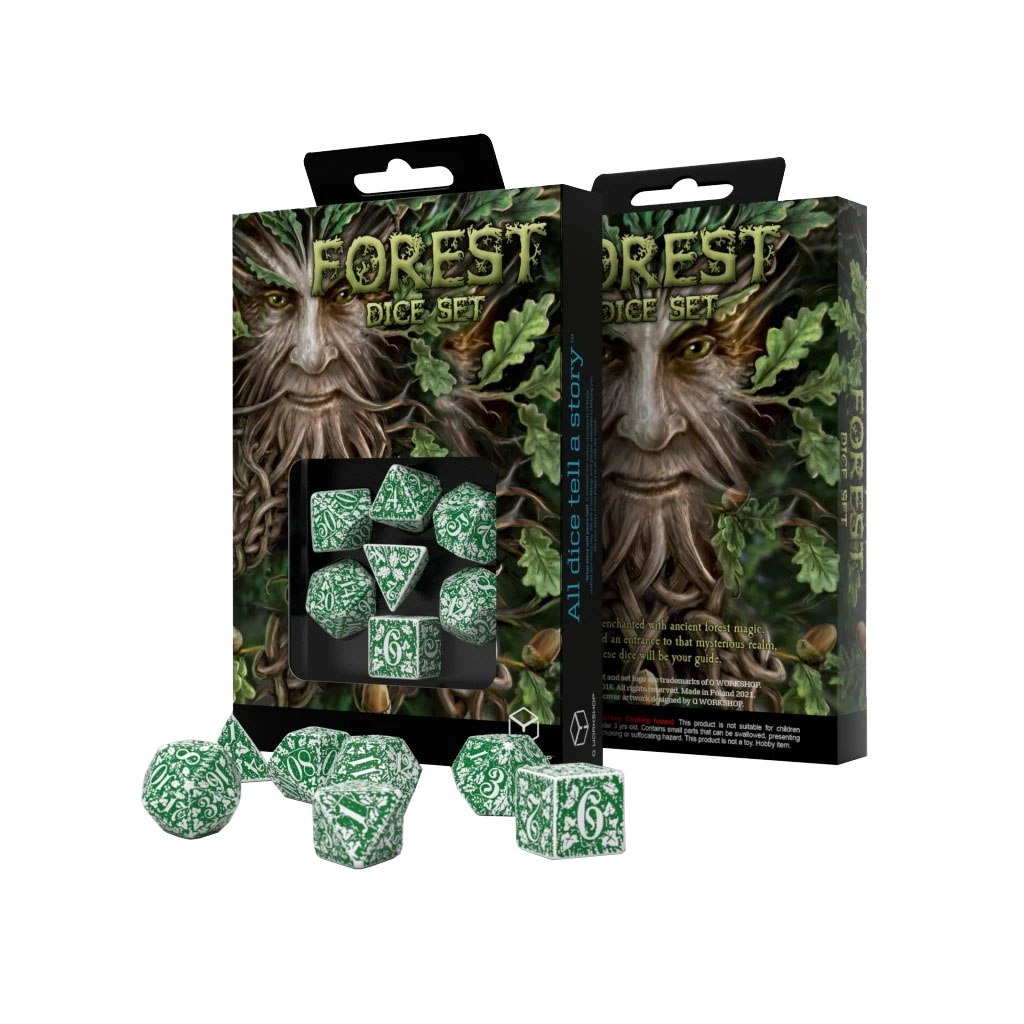 Набір кубиків для настільних ігор Q-Workshop Forest Dice Set Tundra (SFOR4G) - зображення 2