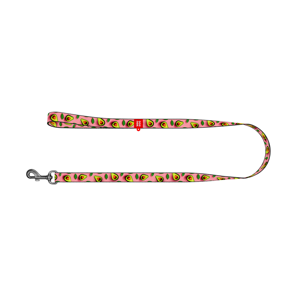 Повідець для собак WAUDOG Nylon "Авокадо на рожевому" S, Ш 15 мм, Д 300 см (760-4051) - зображення 2