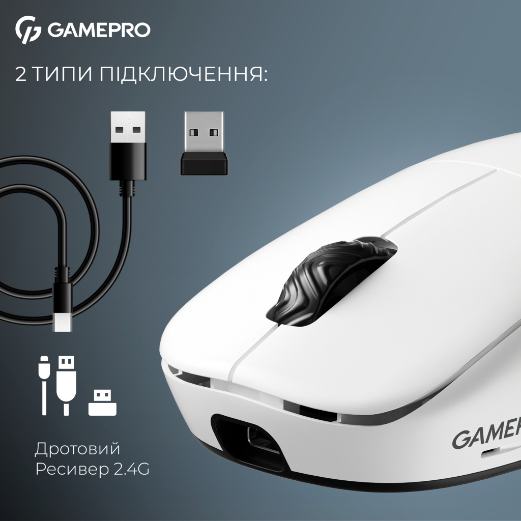 Мишка GamePro Asgard Loki Wireless/USB White (GM022W) - зображення 8