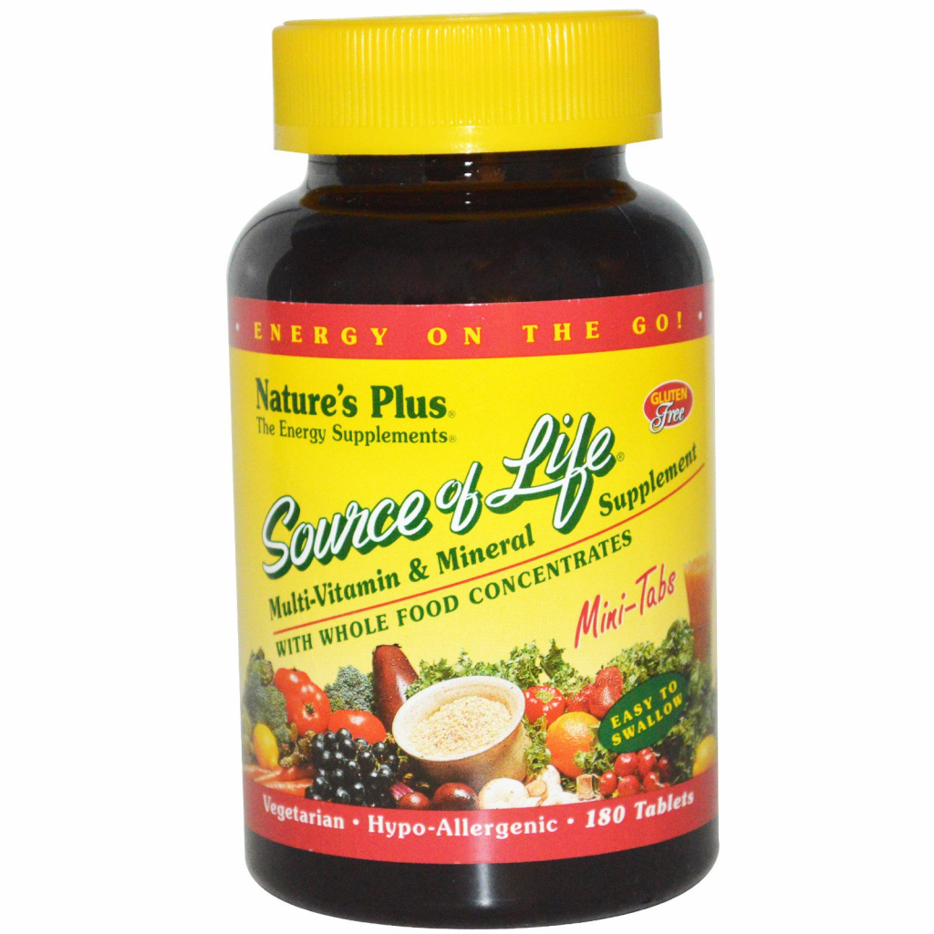 Мультивітамін Natures Plus Мультивітаміни, Source of Life, 180 міні таблеток (NAP-30583) - зображення 1