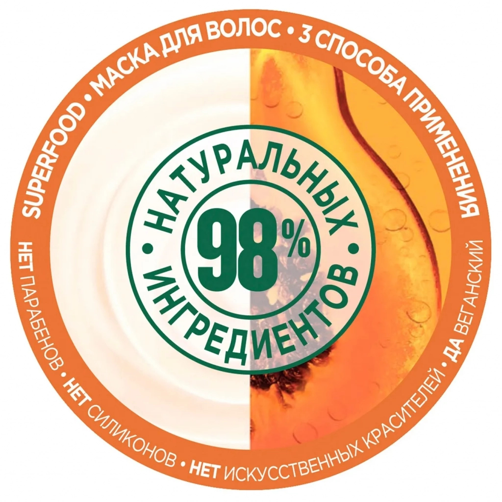 Маска для волосся Garnier Fructis Superfood Папайя для пошкодженого волосся 390 мл (3600542258876) - зображення 3