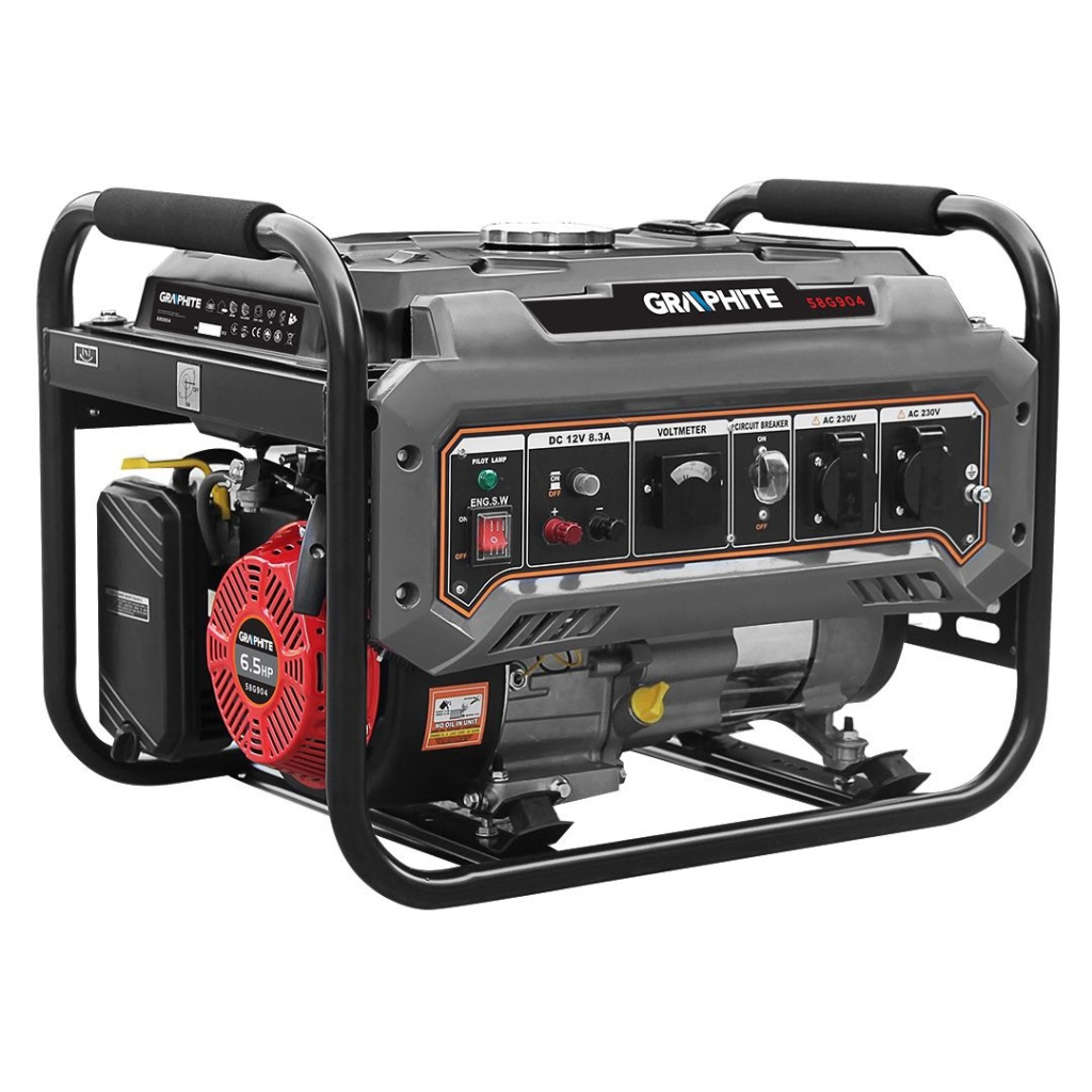 Генератор Graphite 230V (1 фаза), 2/2.2kW, ручний старт, AVR, 40кг (58G904) - изображение 1