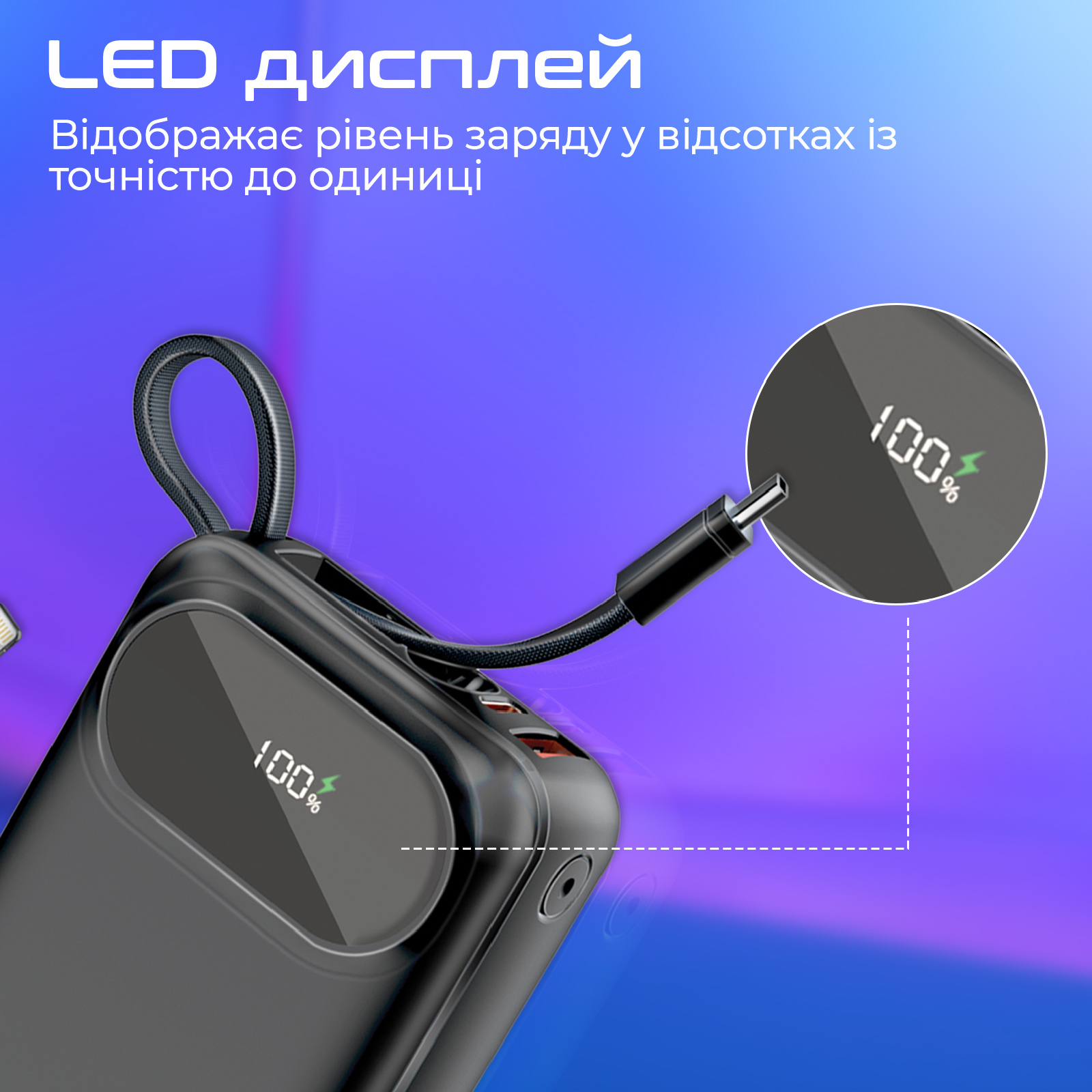 Універсальна мобільна батарея Promate PowerPod-20 20000mAh 35W Black - изображение 8