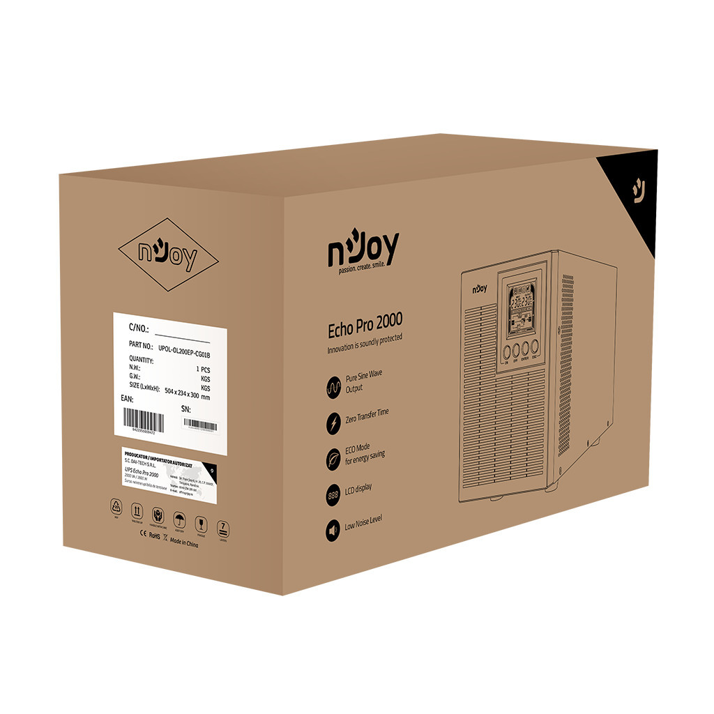Пристрій безперебійного живлення nJoy Echo Pro 2000VA (UPOL-OL200EP-CG01B) - зображення 5