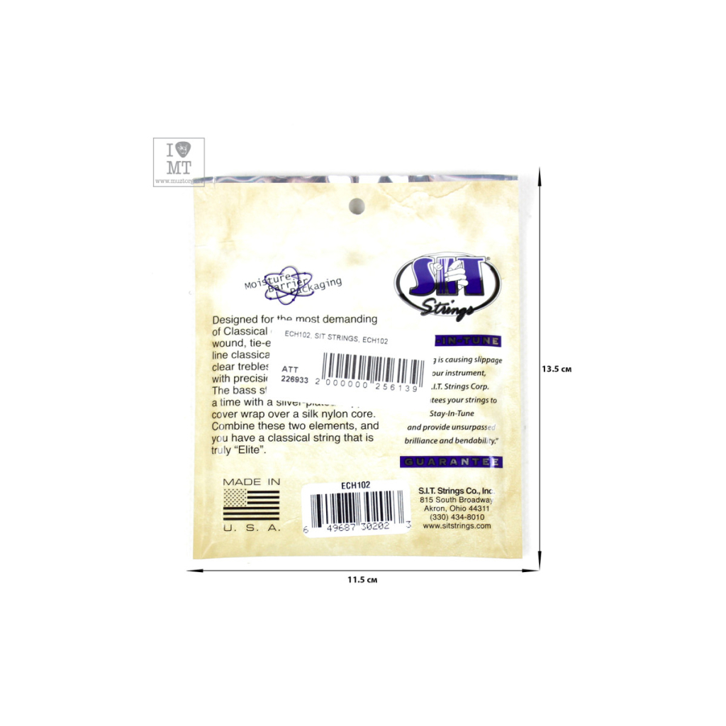 Струни для гітари SIT Strings ECH102 (30-44) (226933) - зображення 2