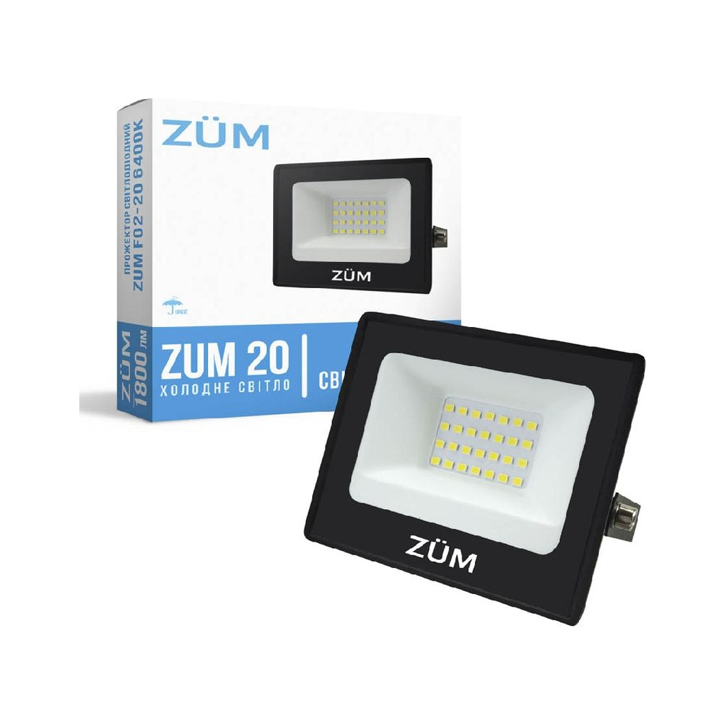 Прожектор Євросвітло ZUM F02-20 6400K - зображення 1
