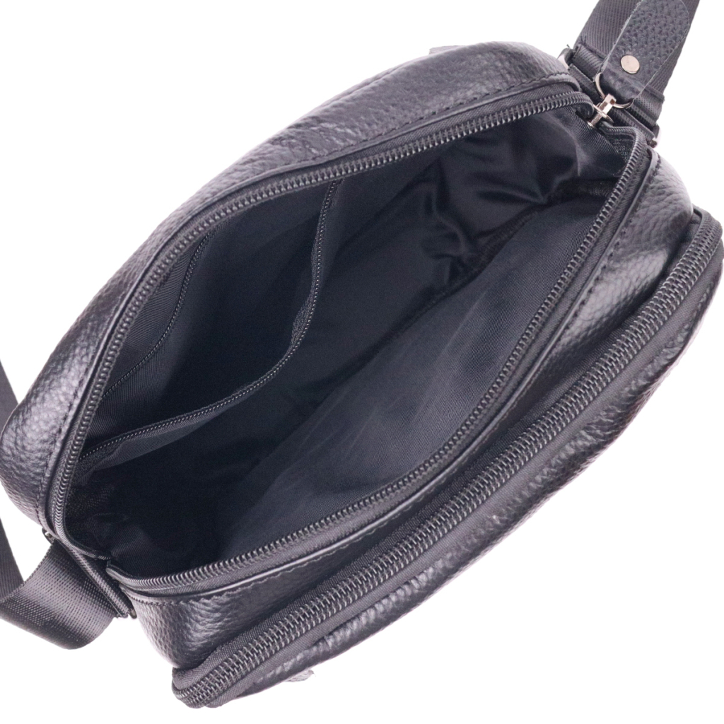 Сумка Vintage Чоловіча з натуральної зернистої шкіри Чорна (21398) - зображення 6